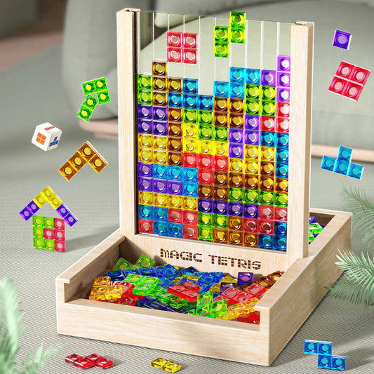 Ecoblock Tetris Board – Wooden Puzzle Game for Kids and Adults – Sustainable Brain-Training Fun